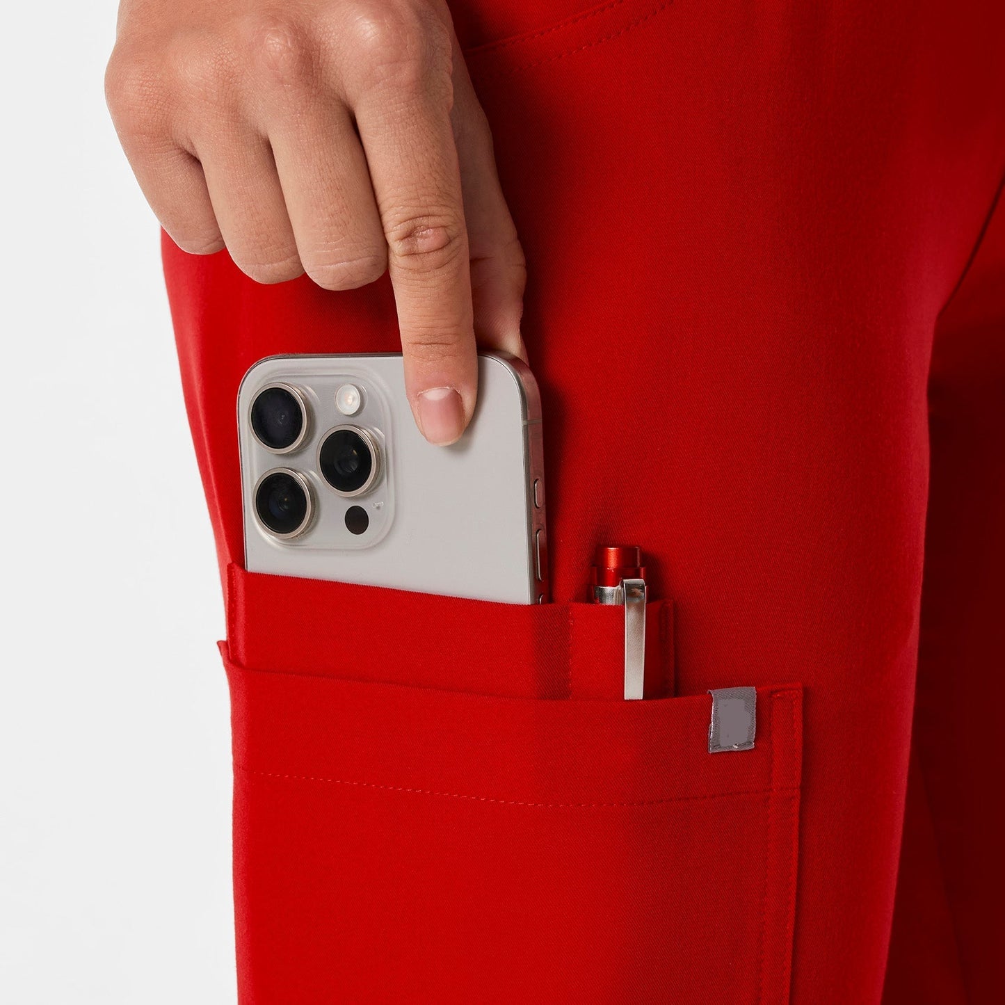 Women's Cargo Scrub Pants-Winning Red