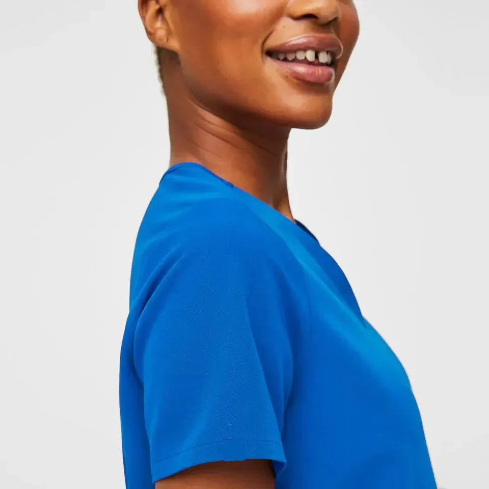 Women's Three-Pocket Scrub Top - Royal Blue
