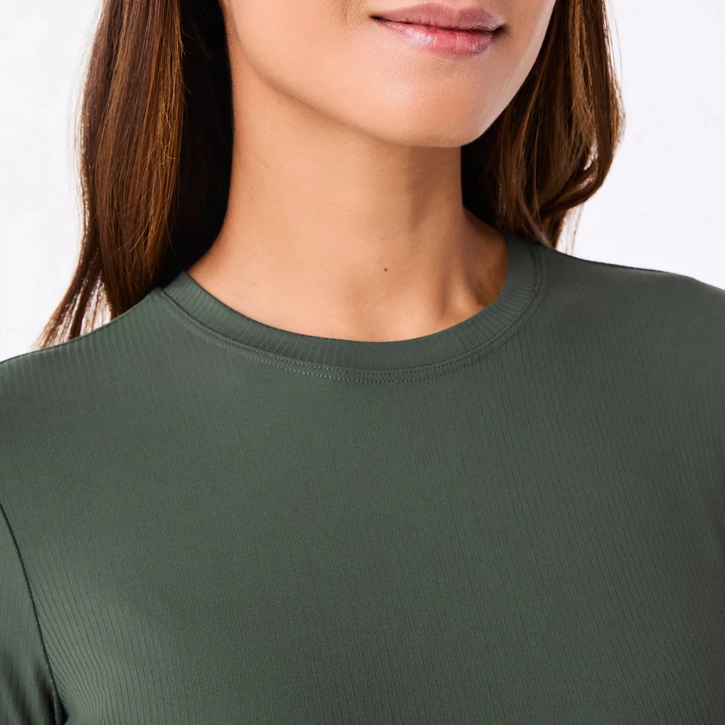 Women's Ribbed Longsleeve Underscrub - Moss