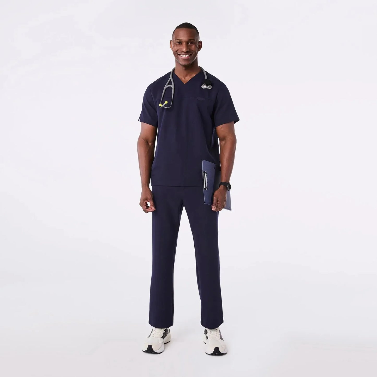 Men's V-Neck Scrub Top - Navy