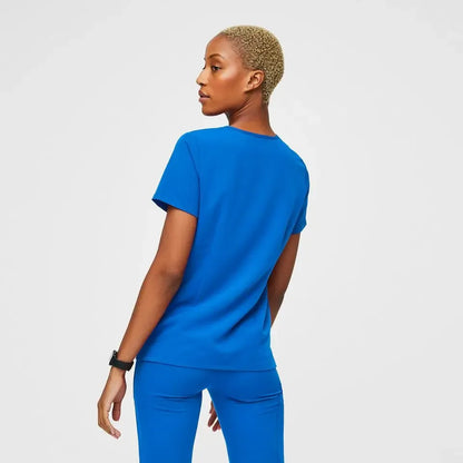Women's Three-Pocket Scrub Top  - Royal Blue