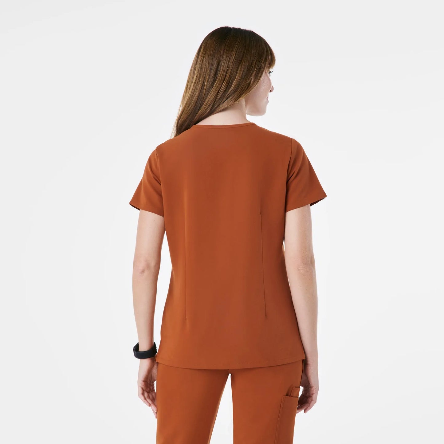 Women's Three-Pocket Scrub Top - Dirty Chai