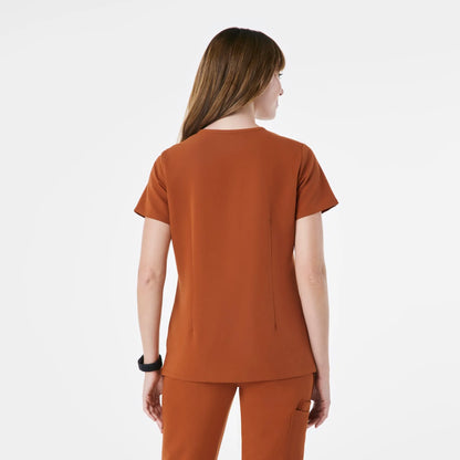 Women's Three-Pocket Scrub Top - Dirty Chai