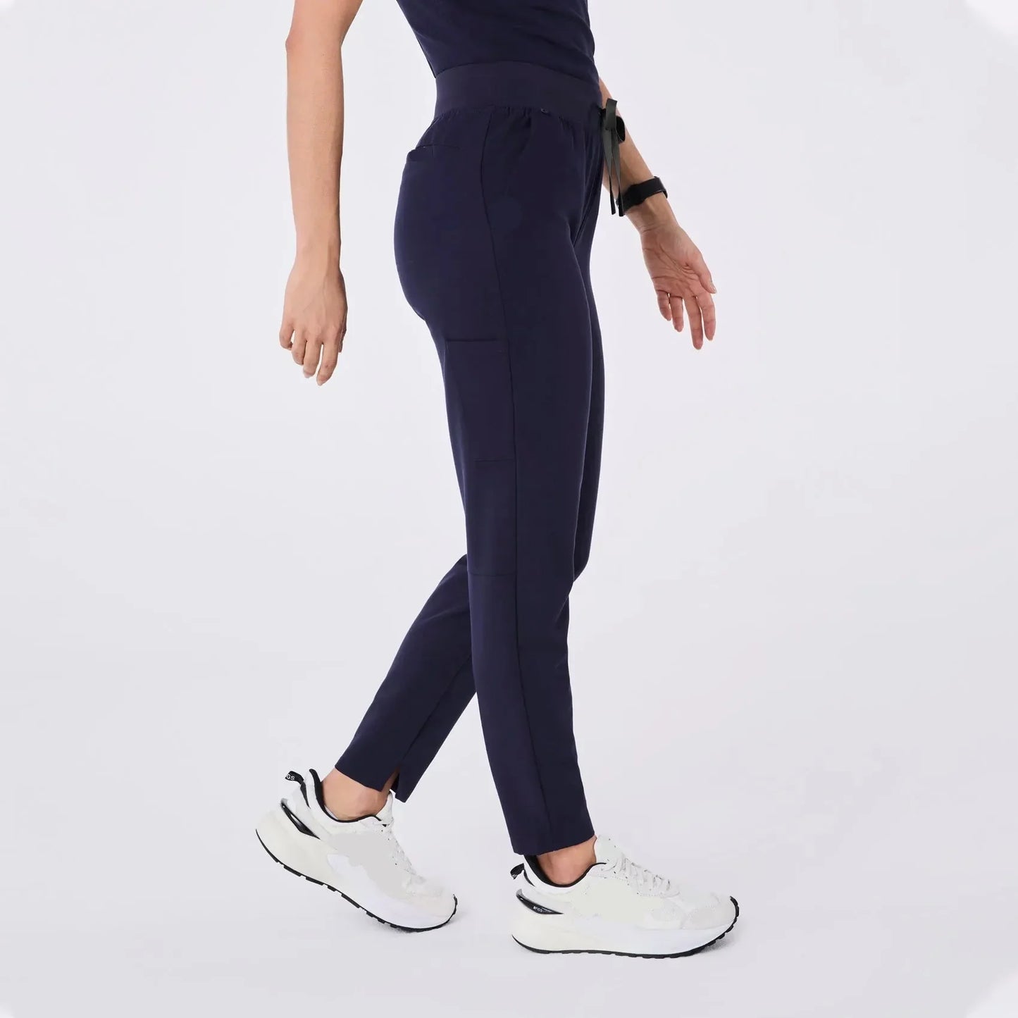 Women's High Waisted Skinny Tapered Scrub Pants - Navy