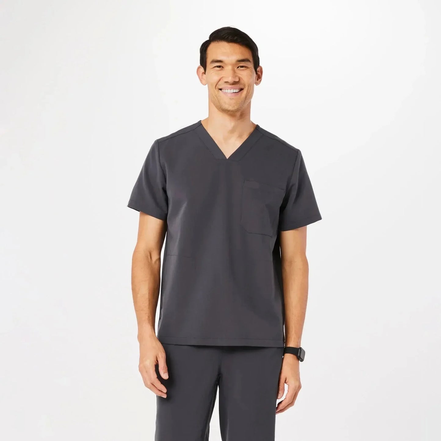 Men's Chisec Three-Pocket Scrub Top - Charcoal