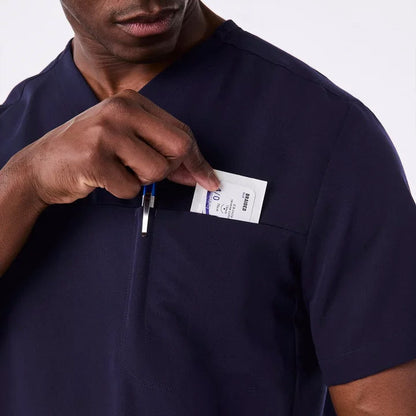Men's V-Neck Scrub Top - Navy
