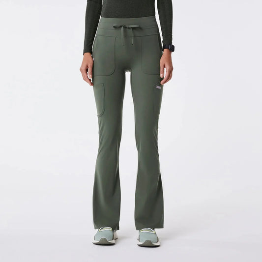 Women's High Waisted Flare ScrubLegging - Moss