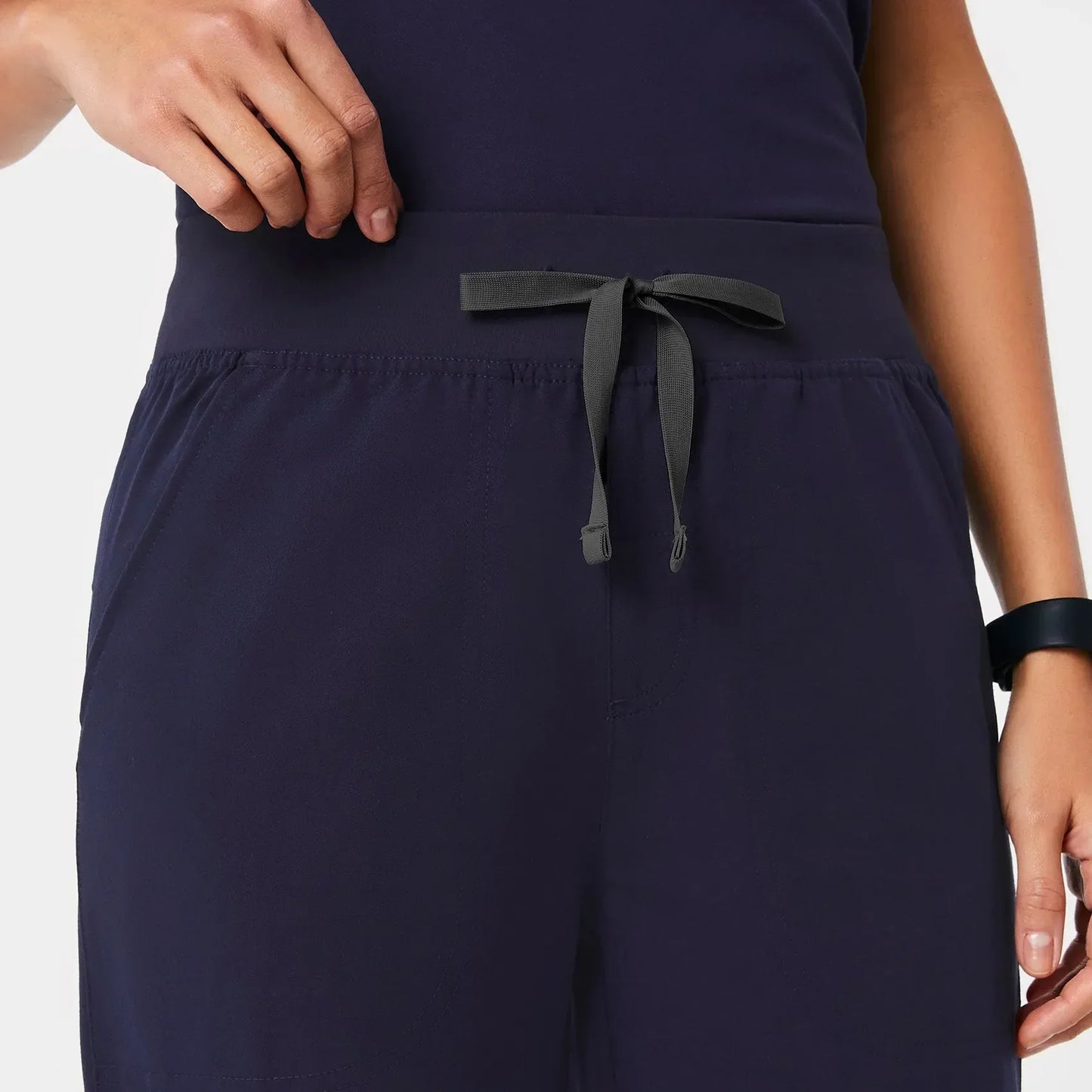 Women's High Waisted Wide Leg Scrub Pants - Navy