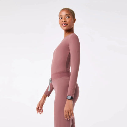 Women's Ribbed Longsleeve Underscrub - Mauve