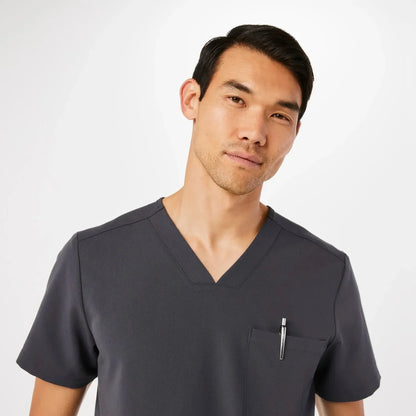 Men's Chisec Three-Pocket Scrub Top - Charcoal