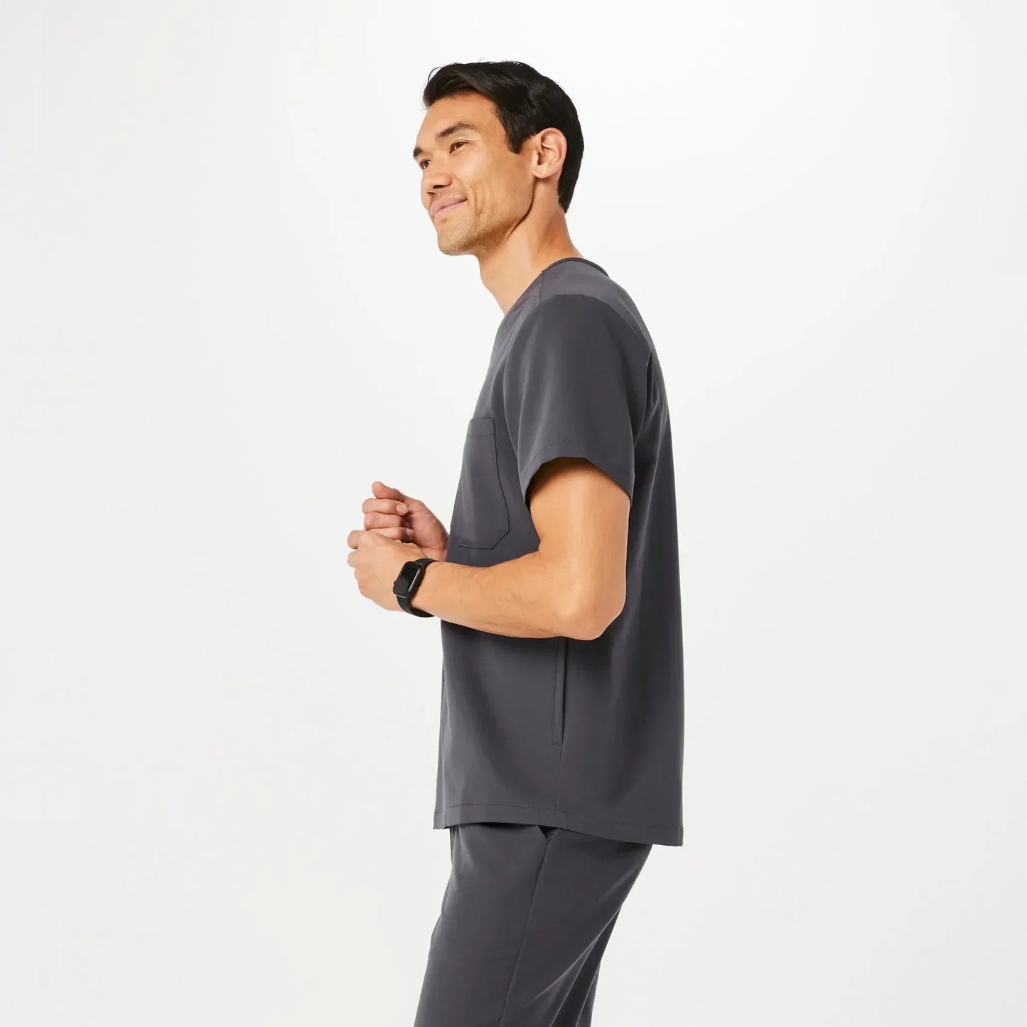 Men's Chisec Three-Pocket Scrub Top - Charcoal