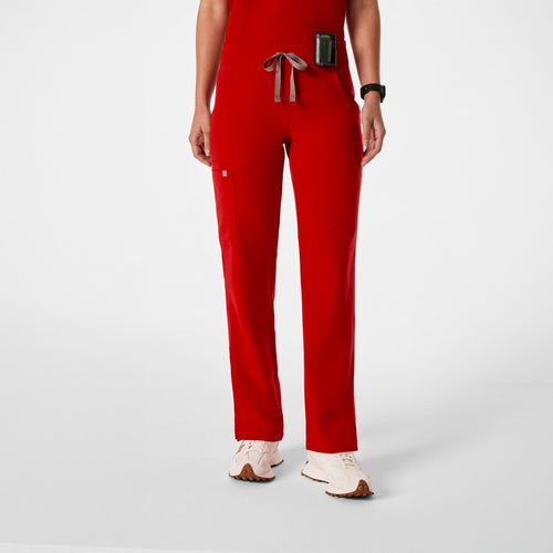 Women's Cargo Scrub Pants-Winning Red