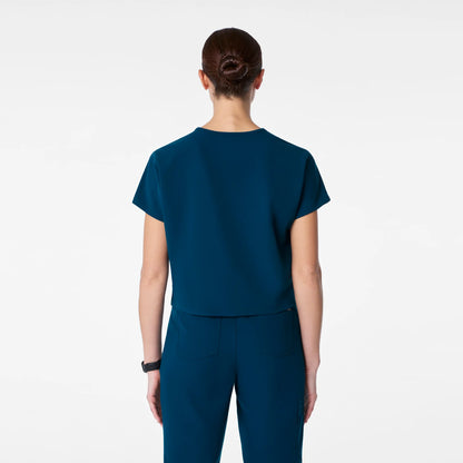 Arua Cropped V-Neck One-Pocket Scrub Top