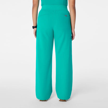 High Waisted Isabel Wide Leg Scrub Pants-Lagoon