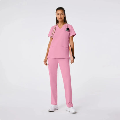 Women's Casma Three-Pocket Scrub Top - Chalk Pink