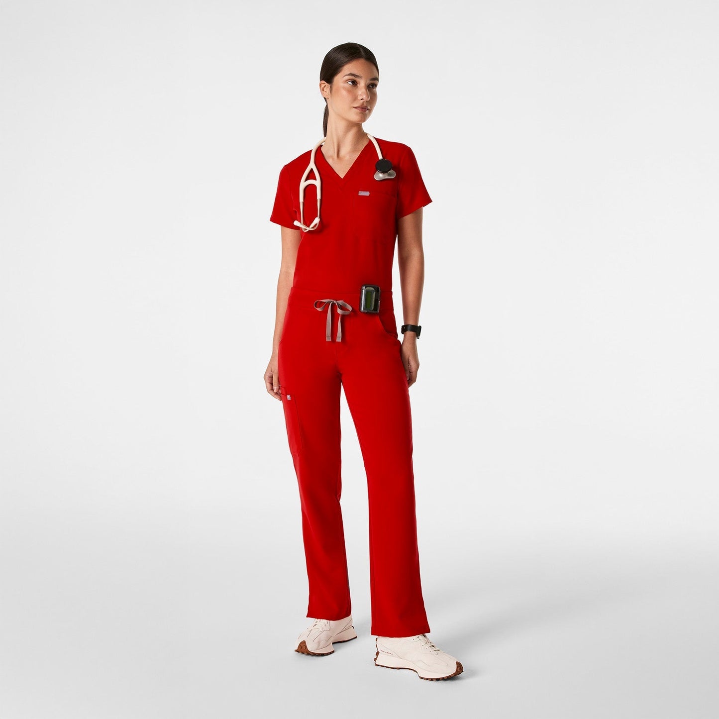 Women's Cargo Scrub Pants-Winning Red
