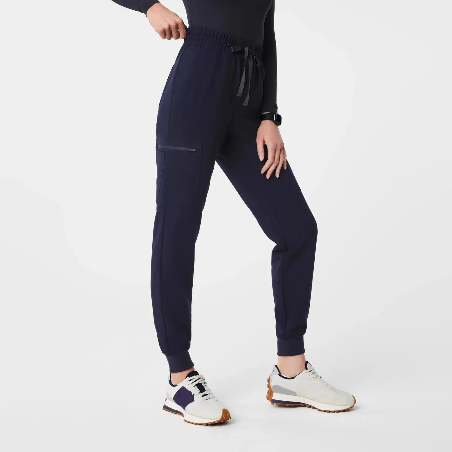 Women's High Waisted Uman Relaxed Jogger Scrub Pants - Navy