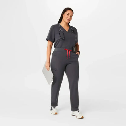 Women's High Waisted Skinny Scrub Pants - Charcoal