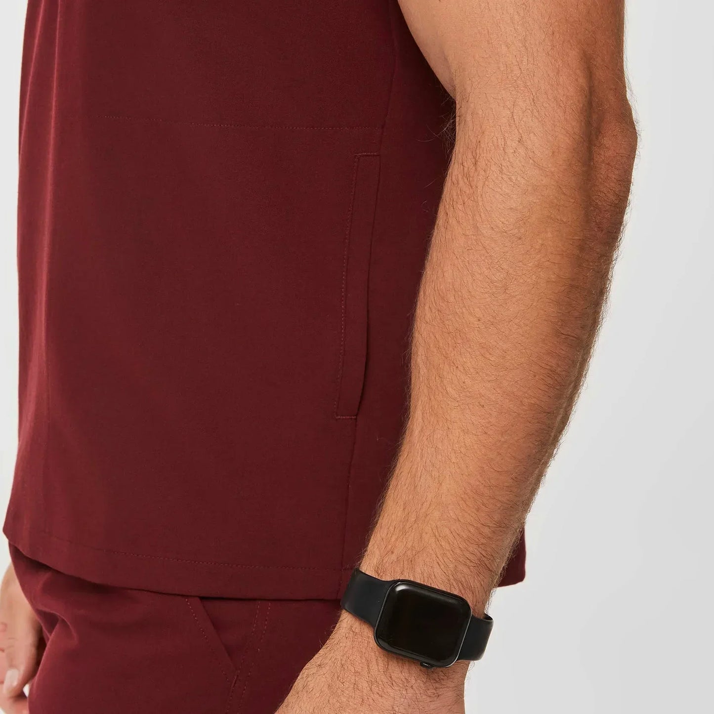 Men's Chisec Three-Pocket Scrub Top - Burgundy