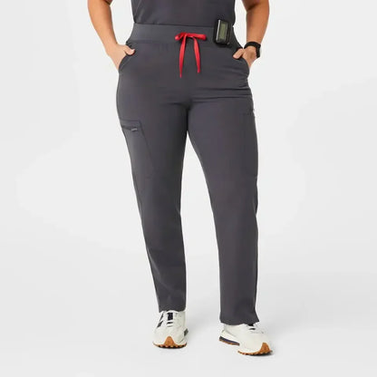 Women's High Waisted Skinny Scrub Pants - Charcoal