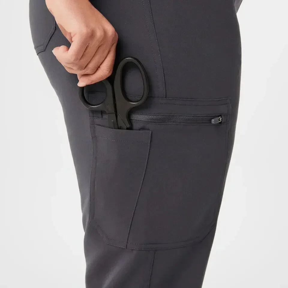 Women's High Waisted Skinny Scrub Pants - Charcoal