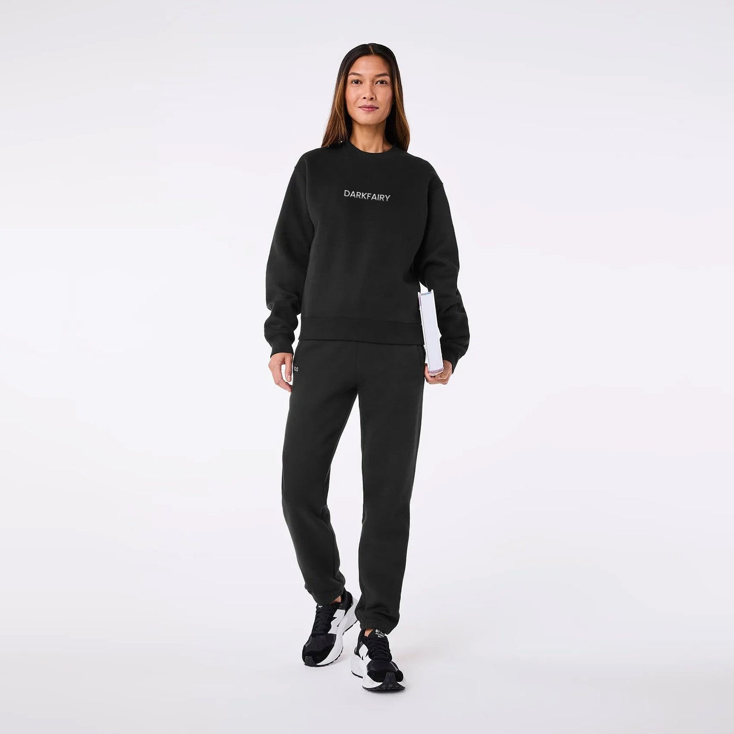 Women's Off-Shift Logo Crewneck Sweatshirt - Black