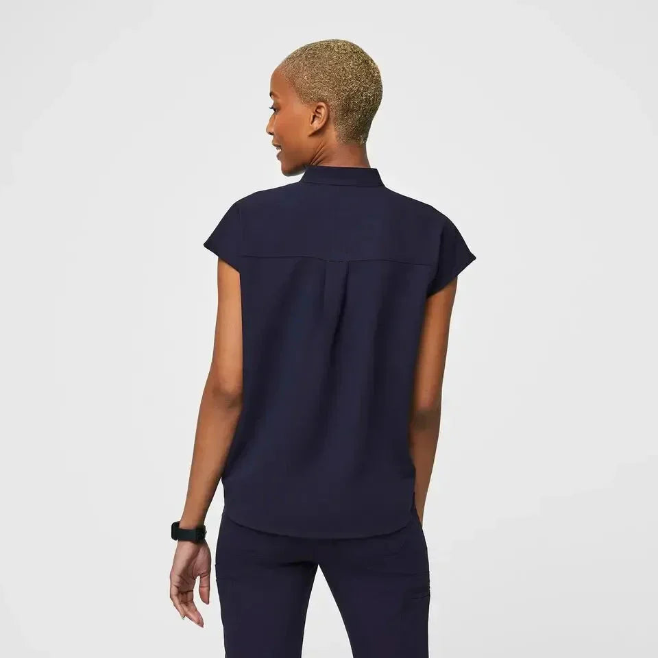 Women's  Oversized Scrub Top - Navy