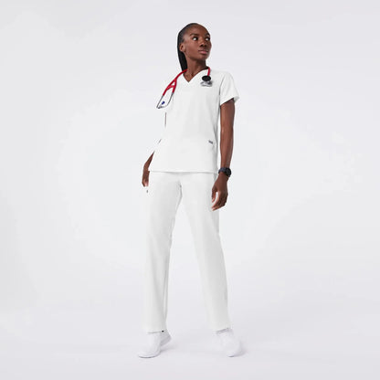 Women's Three-Pocket Scrub Top - Optic White