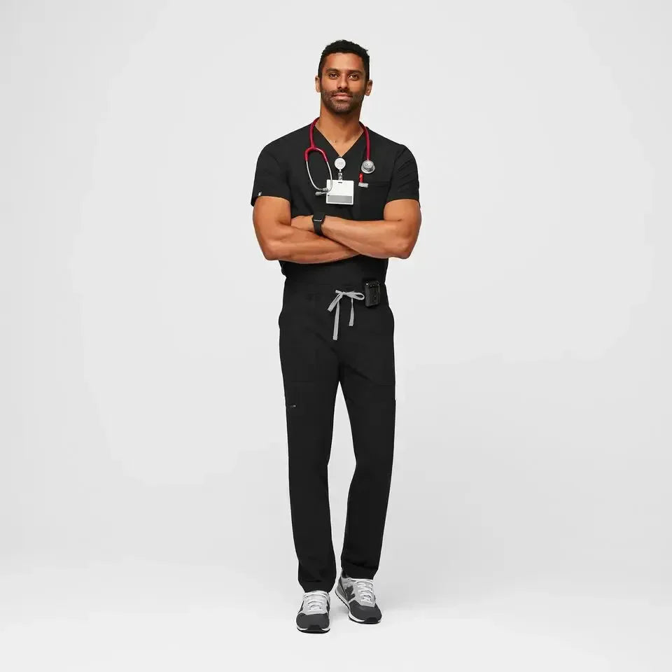 Men's Cargo Scrub Pants - Black