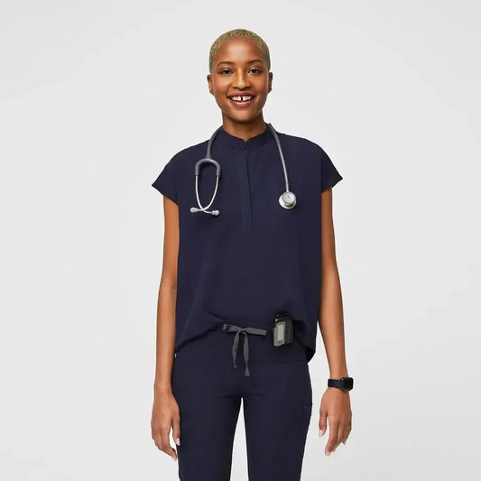 Women's  Oversized Scrub Top - Navy