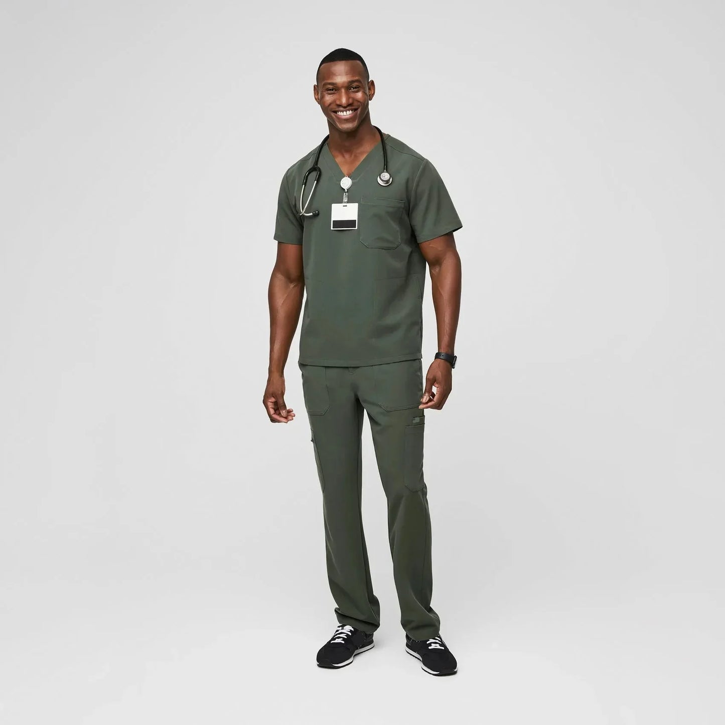 Men's Chisec Three-Pocket Scrub Top  - Moss