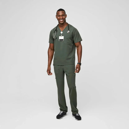 Men's Chisec Three-Pocket Scrub Top  - Moss