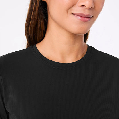 Women's Ribbed Longsleeve Underscrub - Black