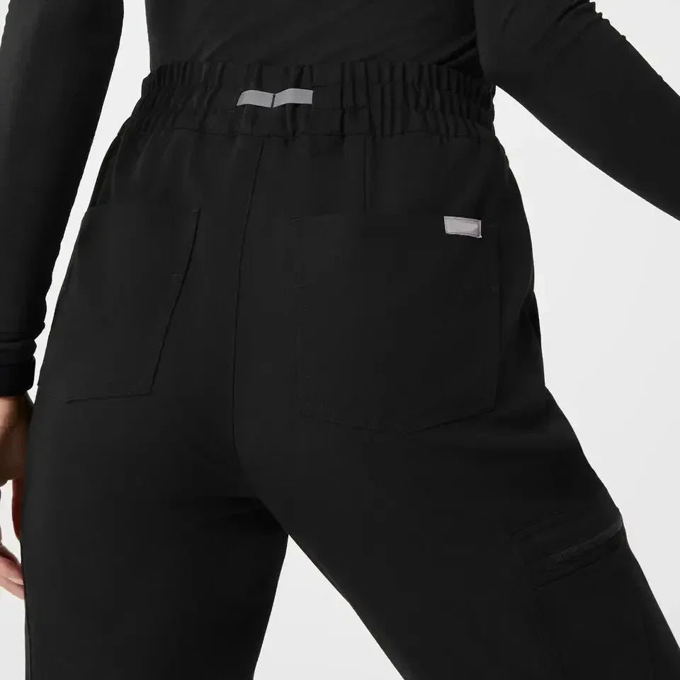 Women's High Waisted Relaxed Jogger Scrub Pants - Black