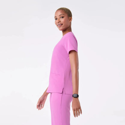 Women's Three-Pocket Scrub Top  - Pink Cloud