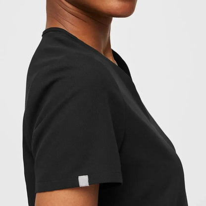Women's Three-Pocket Scrub Top - Black