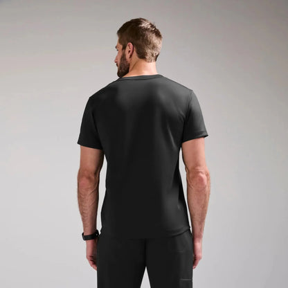 Men's Slim V-Neck Scrub Top- Black