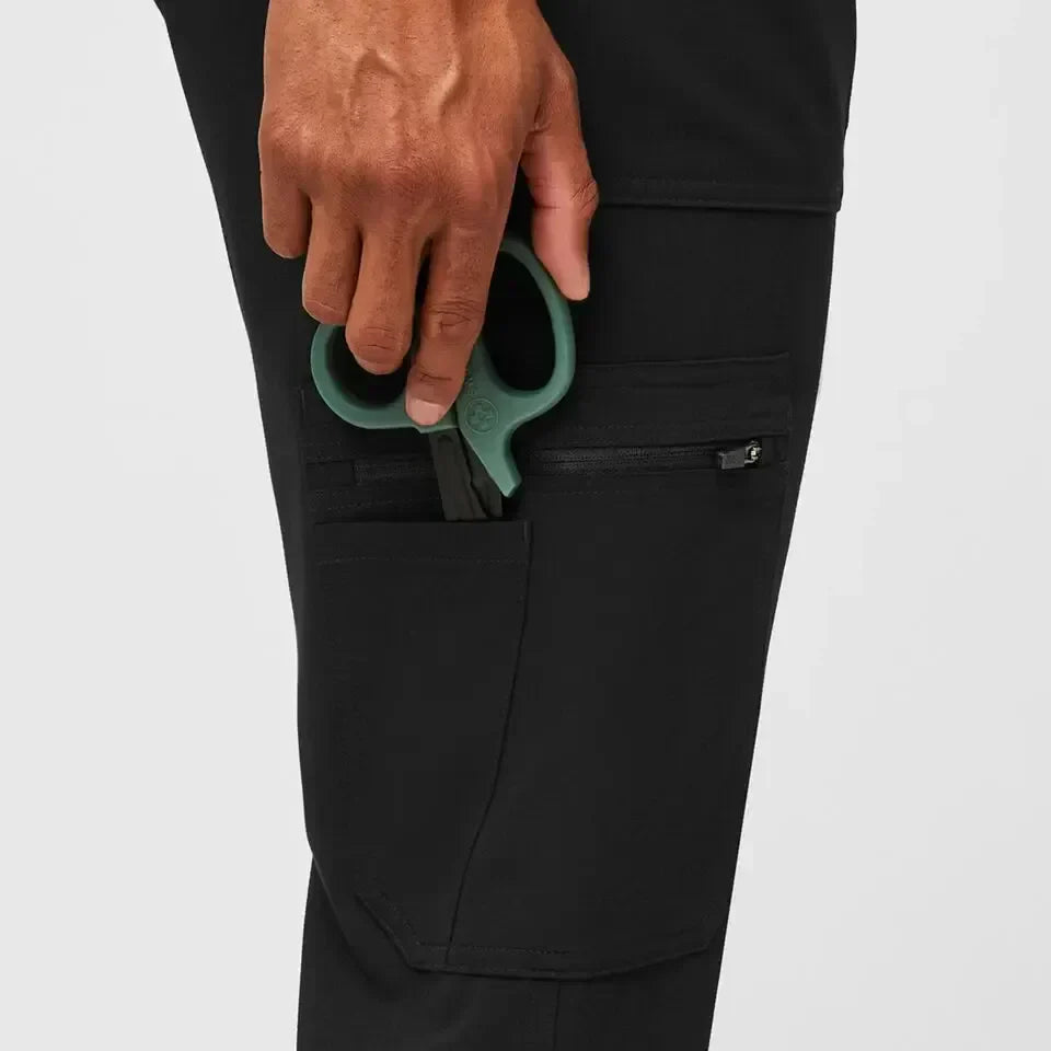 Men's Cargo Scrub Pants - Black