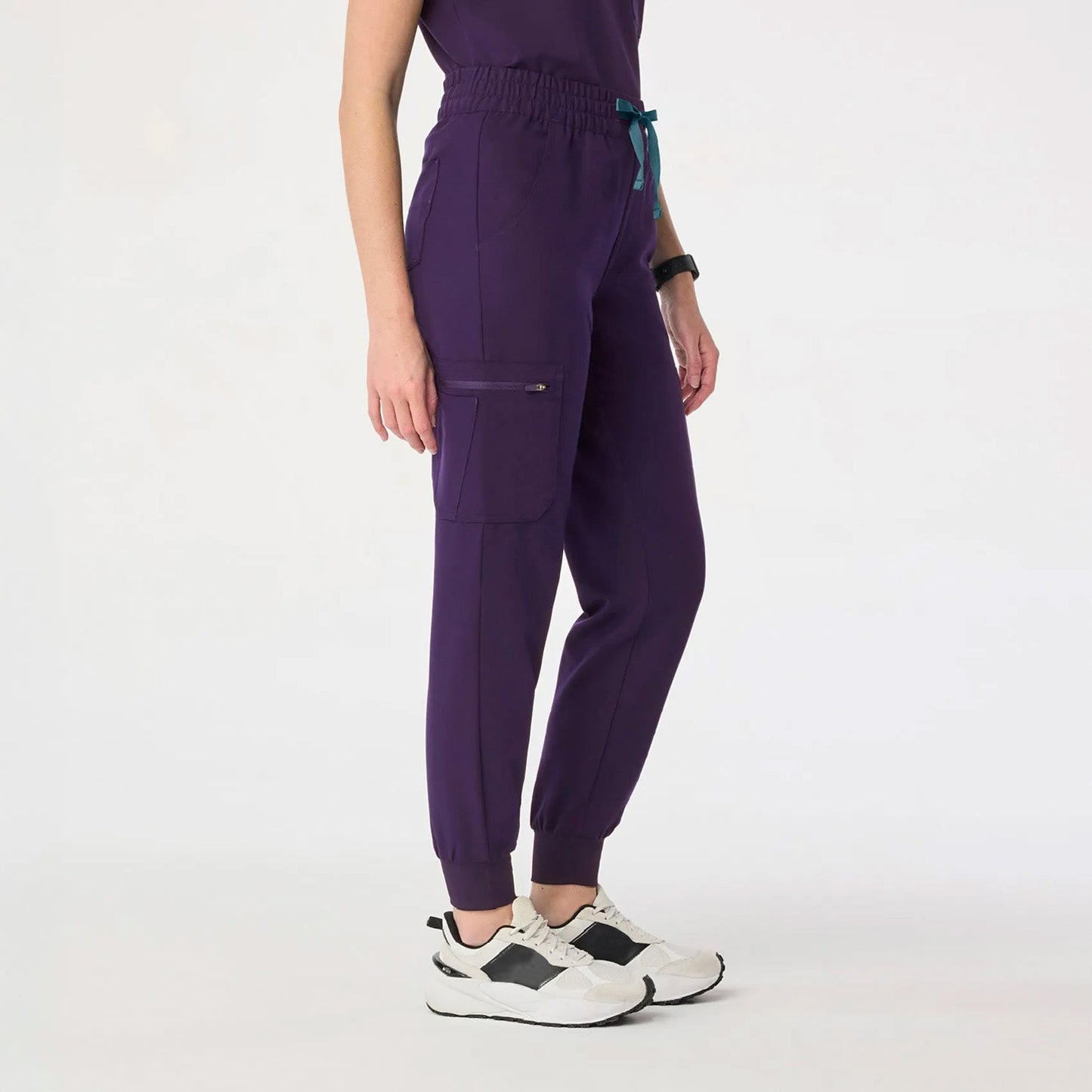 Women's High Waisted  Relaxed Jogger Scrub Pants - Purple Jam