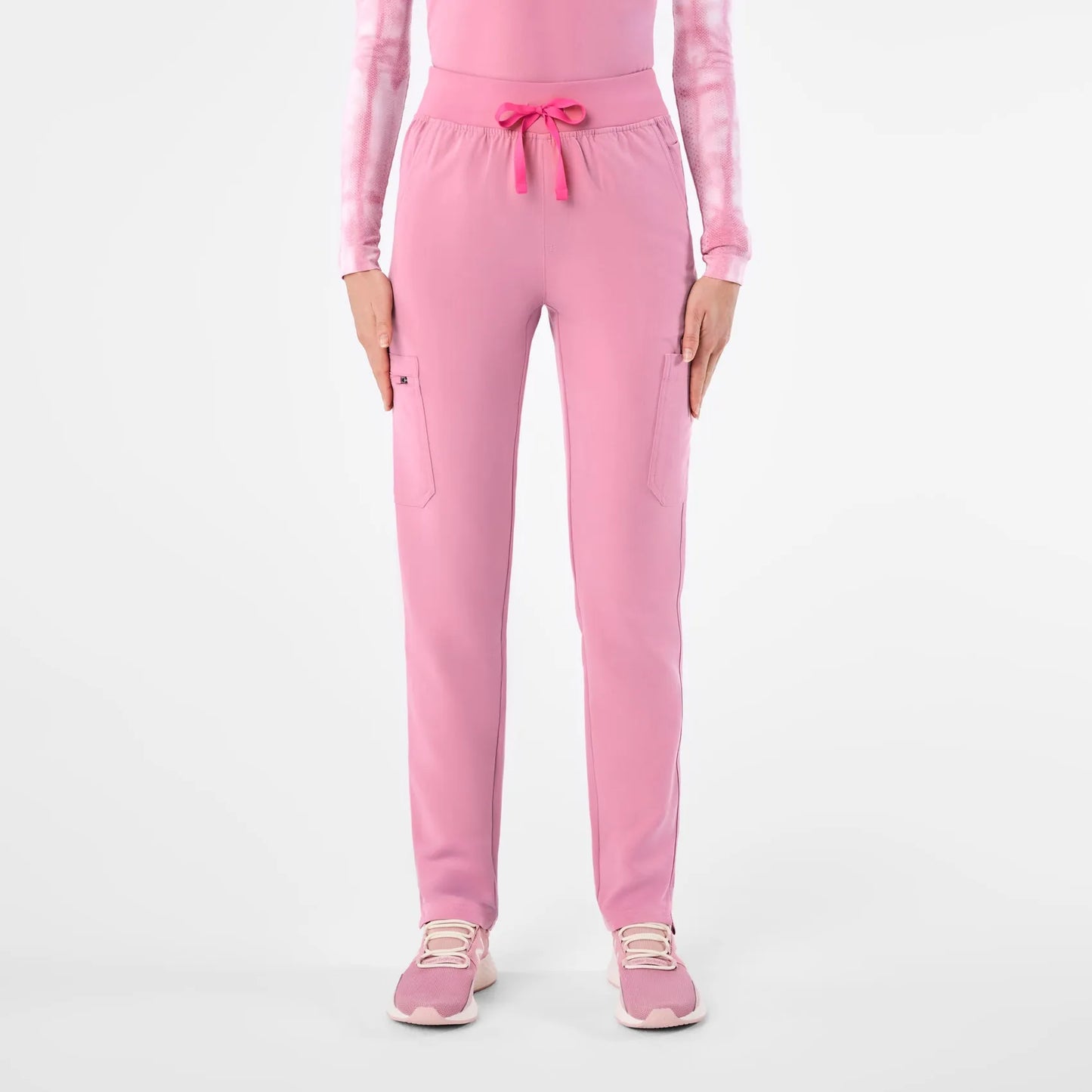 Women's High Waisted Skinny Scrub Pants - Chalk Pink
