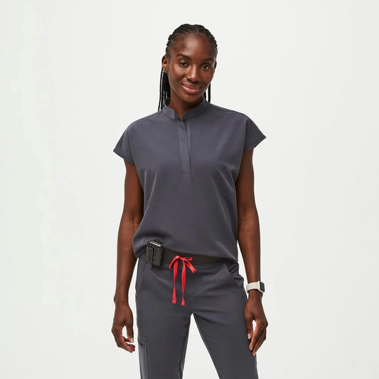 Women's Oversized Scrub Top - Charcoal