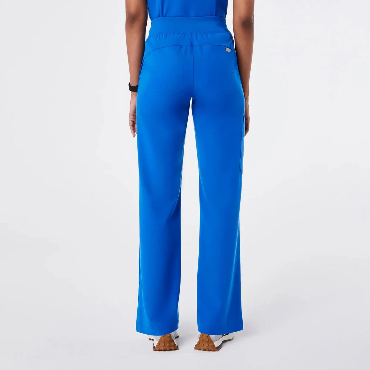 Women's High Waisted Wide Leg Scrub Pants - Royal Blue