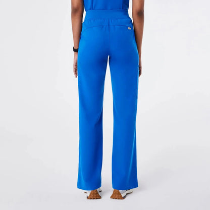 Women's High Waisted Wide Leg Scrub Pants - Royal Blue