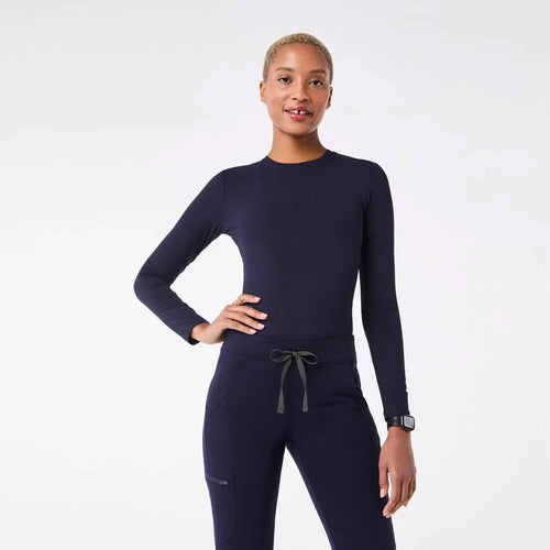 Women's Ribbed Longsleeve Underscrub - Navy