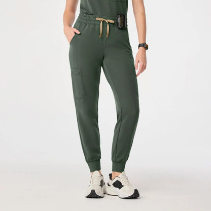 Women's High Waisted Relaxed Jogger Scrub Pants - Moss