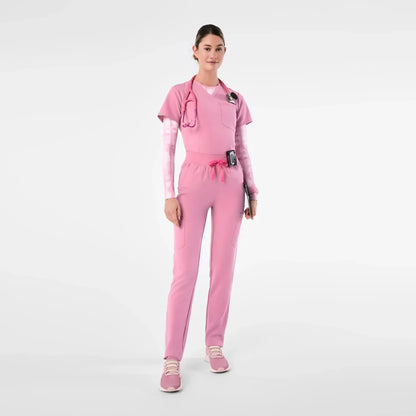 Women's High Waisted Skinny Scrub Pants - Chalk Pink