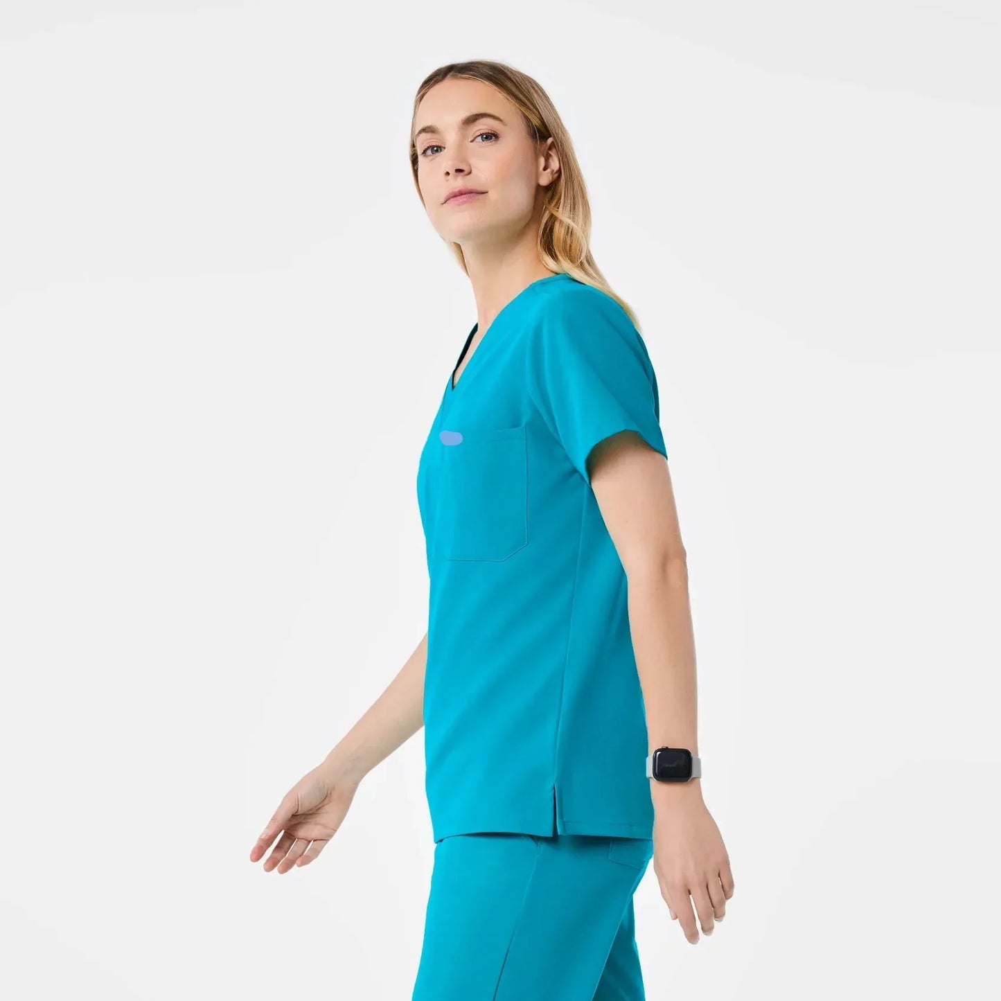 Women's  One-Pocket Scrub Top- Teal
