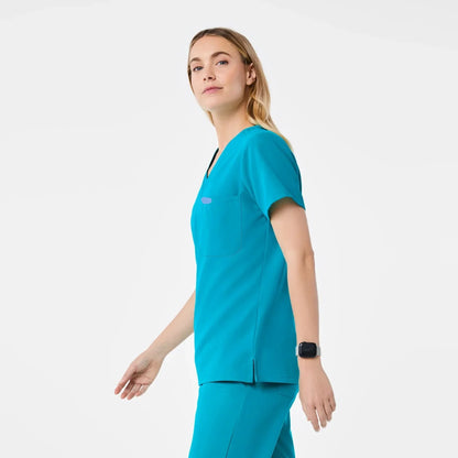 Women's  One-Pocket Scrub Top- Teal