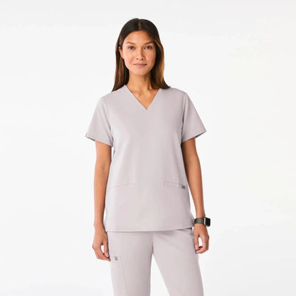 Women's Three-Pocket Scrub Top - Slate
