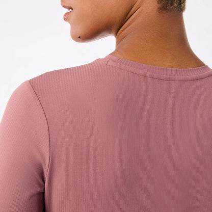 Women's Ribbed Longsleeve Underscrub - Mauve